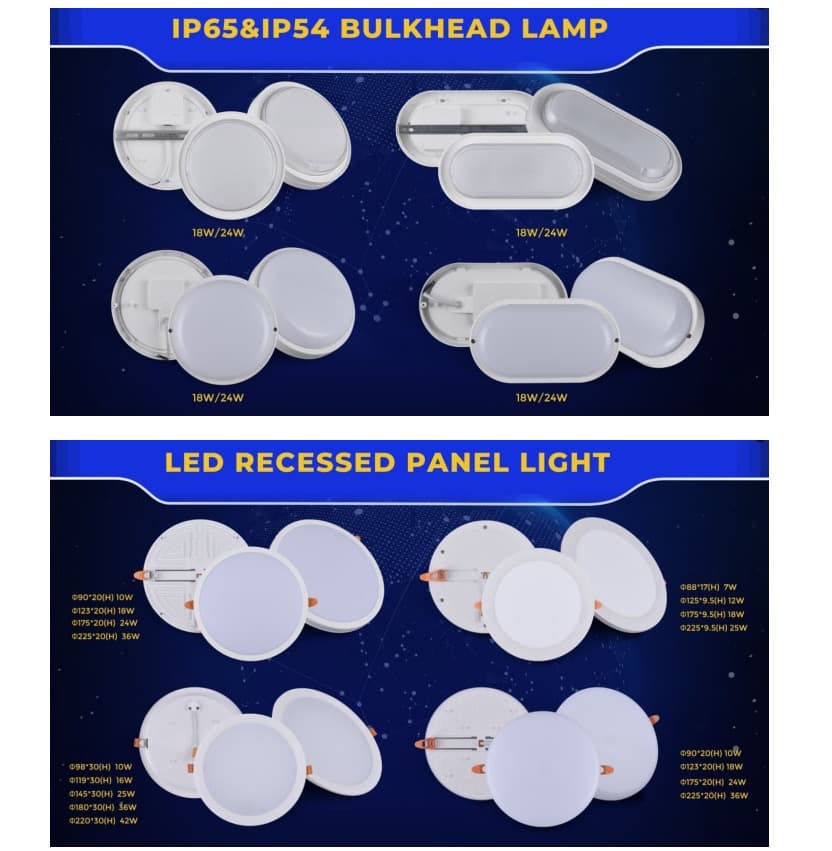 인기 판매 LED 패널 조명 및 LED 벌크헤드 램프